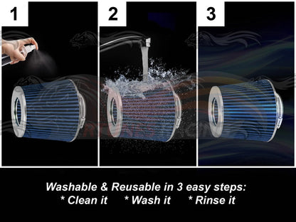 Short Ram Air Intake Kit For 2011-2014 Hyundai Sonata/Optima 2.4L I4 | Rtunes Racing | WSI-HY-08BLB