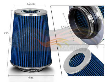 BLUE 3.5" 89mm Truck Cone Air Filter | Rtunes Racing | AFL35B