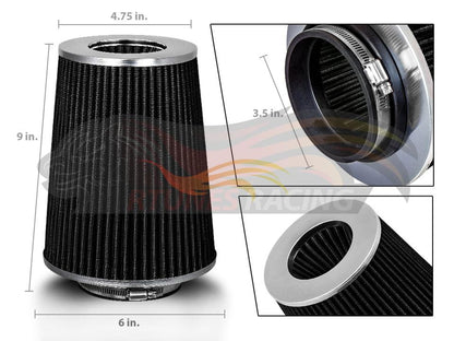 BLACK 3.5" 89mm Truck Cone Air Filter | Rtunes Racing | AFL35CK