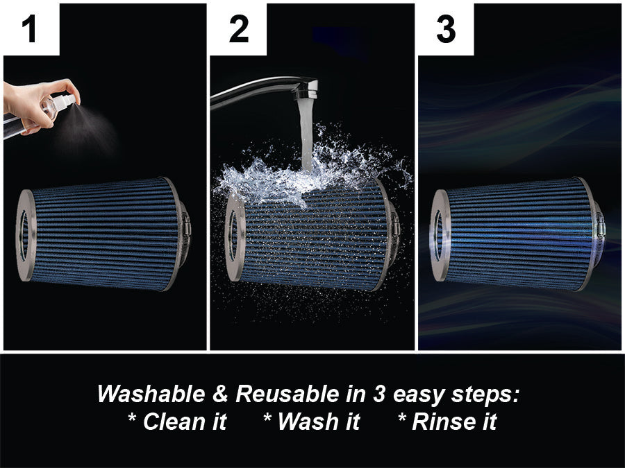 BLUE 4" 102mm Truck Cone Air Filter | Rtunes Racing | AFL4B