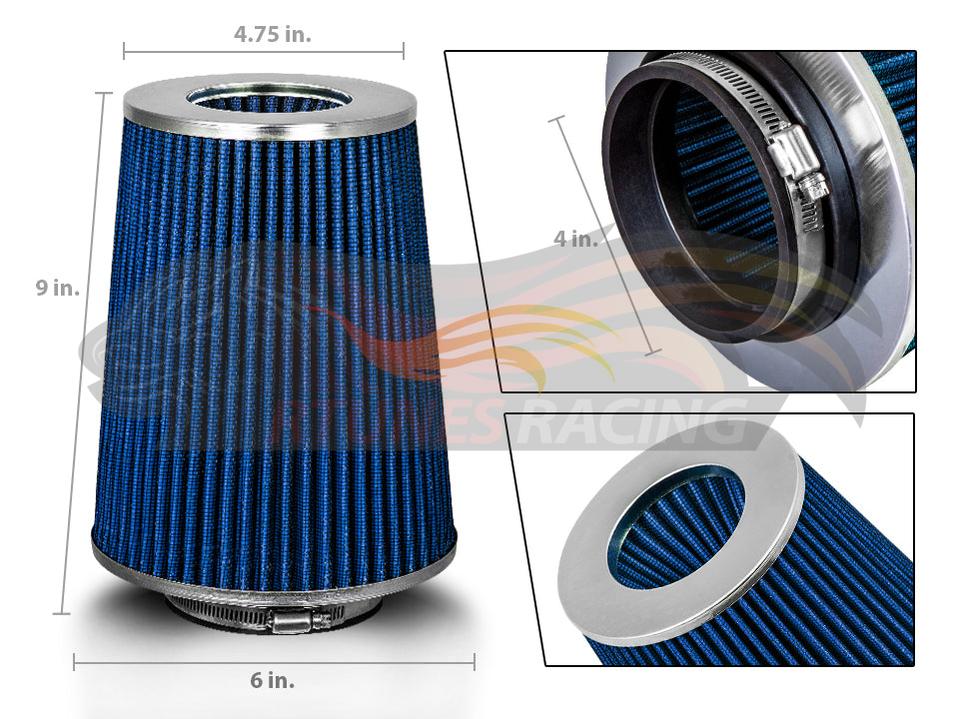 BLUE 4" 102mm Truck Cone Air Filter | Rtunes Racing | AFL4B
