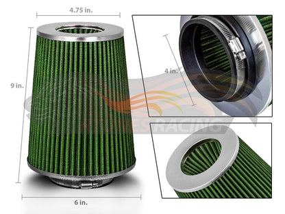 GREEN 4" 102mm Truck Cone Air Filter | Rtunes Racing | AFL4GN