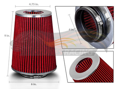 RED 4" 102mm Truck Cone Air Filter | Rtunes Racing | AFL4R