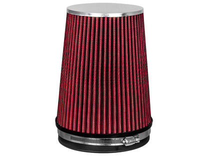 6" Inch (152mm) Universal Clamp-On Air Filter – Dry Washable Cone Intake Replacement | Rtunes Racing | RED AFL6R
