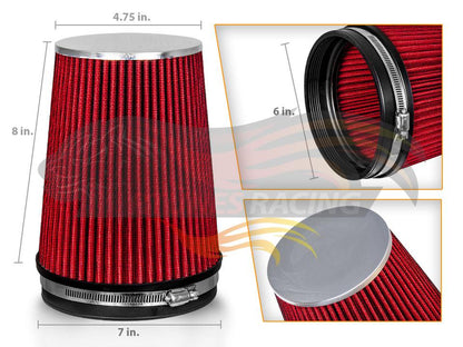 RED 6" 152mm Truck Cone Air Filter | Rtunes Racing | AFL6R