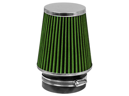 GREEN 3.5" 89 mm Inlet Narrow Cone Replacement Performance Washable Clamp-On Dry Air Filter | Rtunes Racing | AFN35GN