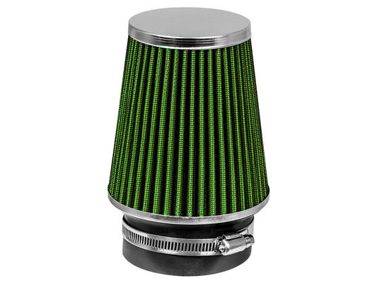 GREEN 3.5" 89 mm Inlet Narrow Cone Replacement Performance Washable Clamp-On Dry Air Filter AFN35GN