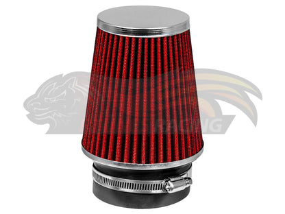 RED 3" 76mm NARROW Cone Air Filter | Rtunes Racing | AFN3R