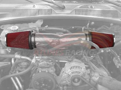 RED 3" 76mm NARROW Cone Air Filter | Rtunes Racing | AFN3R