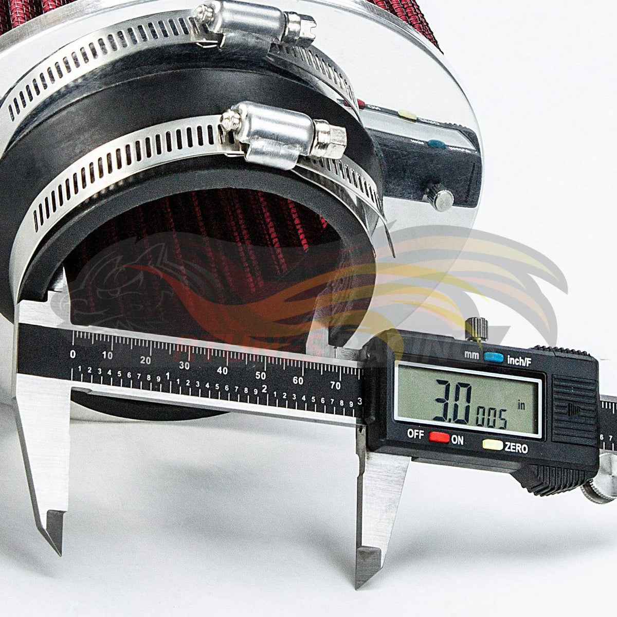 RED 3 inch 76mm Clamp-On Air Filter detail | AF3R