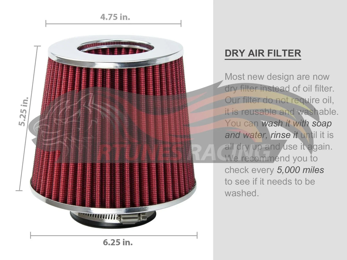 RED 3 inch 76mm Clamp-On Air Filter detail | AF3R