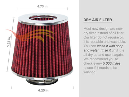 Short Ram Air Intake Kit For 2011-2014 Hyundai Sonata/Optima 2.4L I4 | Rtunes Racing | WSI-HY-08RDB