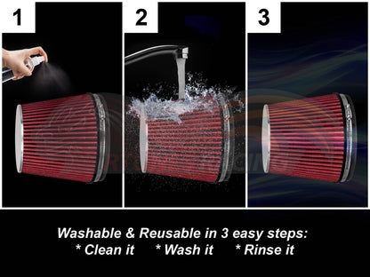 RED 6" 152mm SHORT Truck Cone Air Filter | Rtunes Racing | AFS6R