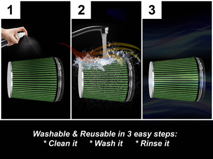 GREEN 6" 152mm SHORT Truck Cone Air Filter | Rtunes Racing | AFS6GN