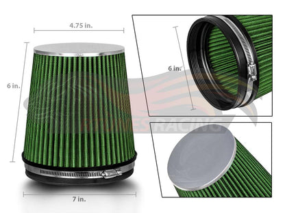 GREEN 6" 152mm SHORT Truck Cone Air Filter | Rtunes Racing | AFS6GN