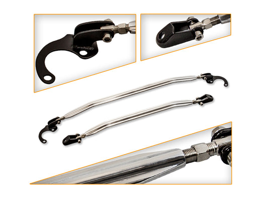 Upper Lower Strut Bar For 1992-1995 Honda Civic All Models FRONT ONLY (2 pcs) EXCEPT DX | Rtunes Racing | BAR-9295-FRONT2PCS