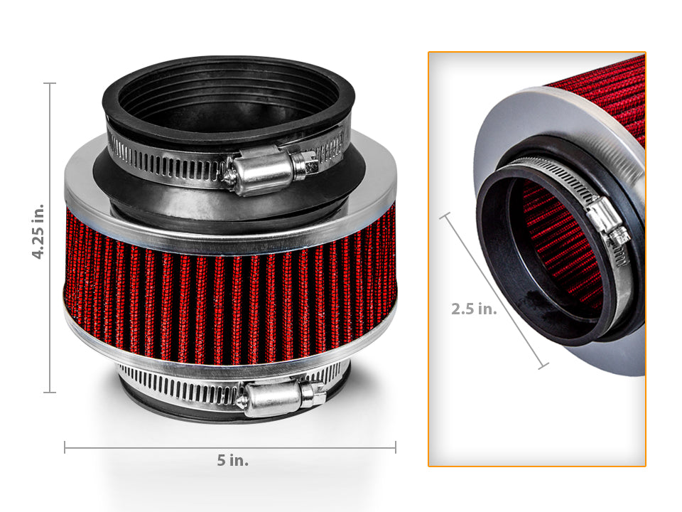 RED 2.5" Inches (63mm) Bypass Valve Filter BY25R