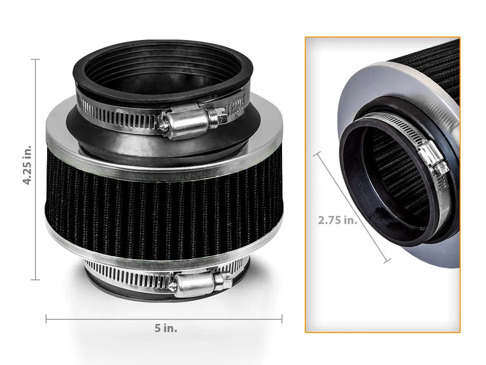 BLACK 2.75" Inches (70mm) Bypass Valve Filter BY275CK