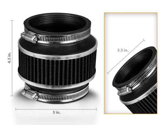 BLACK 3.5" Inches (89mm) Bypass Valve Filter BY35CK