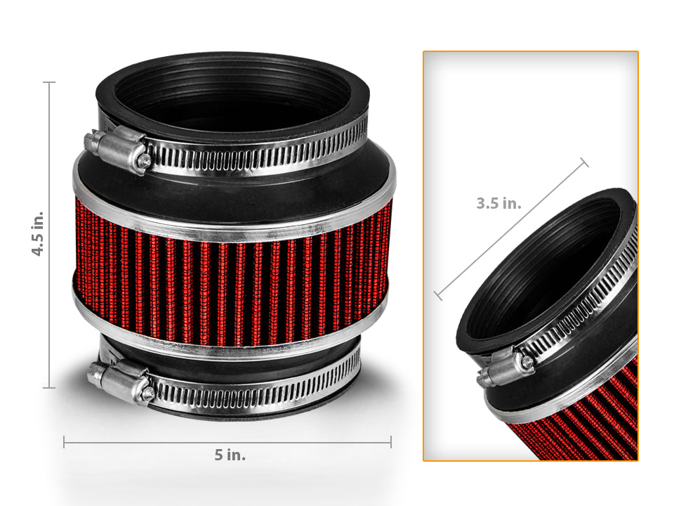 RED 3.5" Inches (89mm) Bypass Valve Filter BY35R