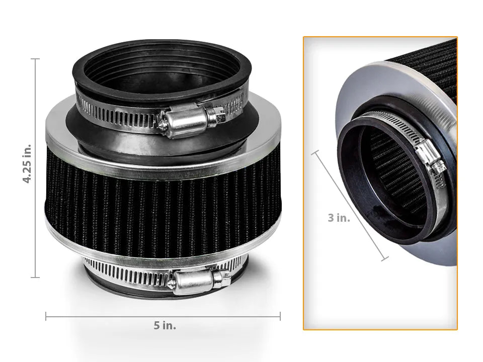 BLACK 3" Inches (76mm) Bypass Valve Filter BY3CK