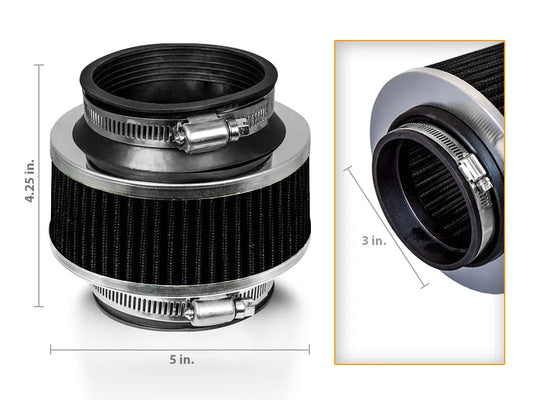 BLACK 3" Inches (76mm) Bypass Valve Filter BY3CK