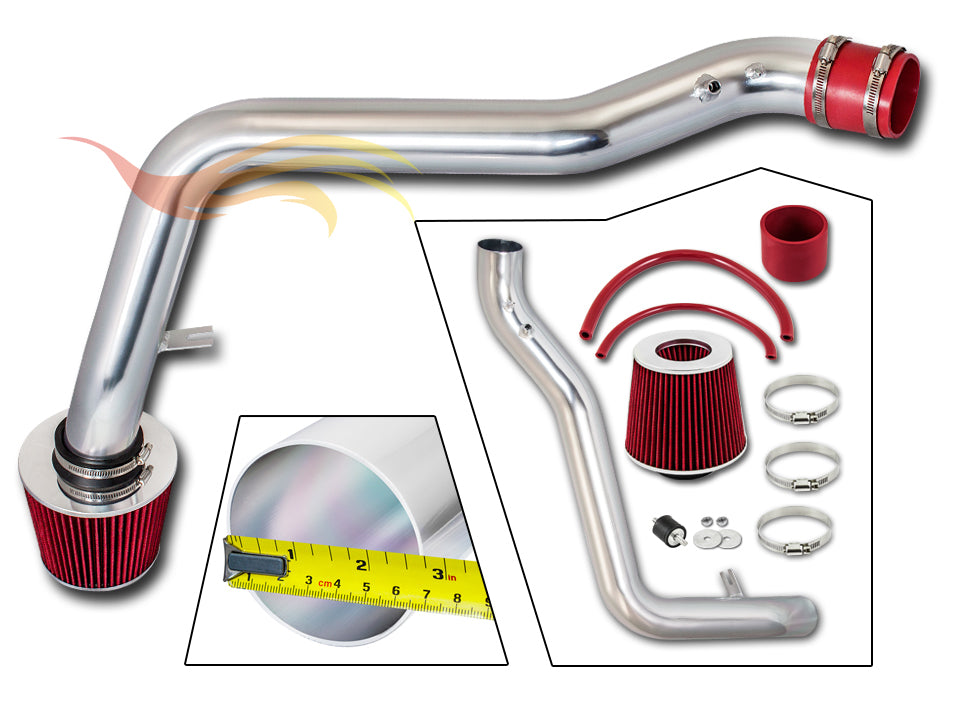 Parts included in the red CI-AC-01 cold air intake kit for 1990-1993 Acura Integra 1.7L/1.8L I4 – Rtunes Racing