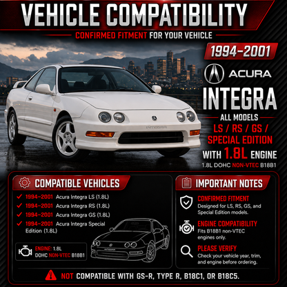 CI-AC-02 vehicle compatibility: 1994-2001 Acura Integra LS RS GS B18B1 non-VTEC