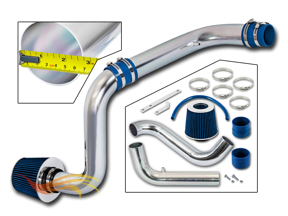 Parts included in the blue CI-AC-02 cold air intake kit for 1994-2001 Acura Integra LS/RS/GS 1.8 – Rtunes Racing