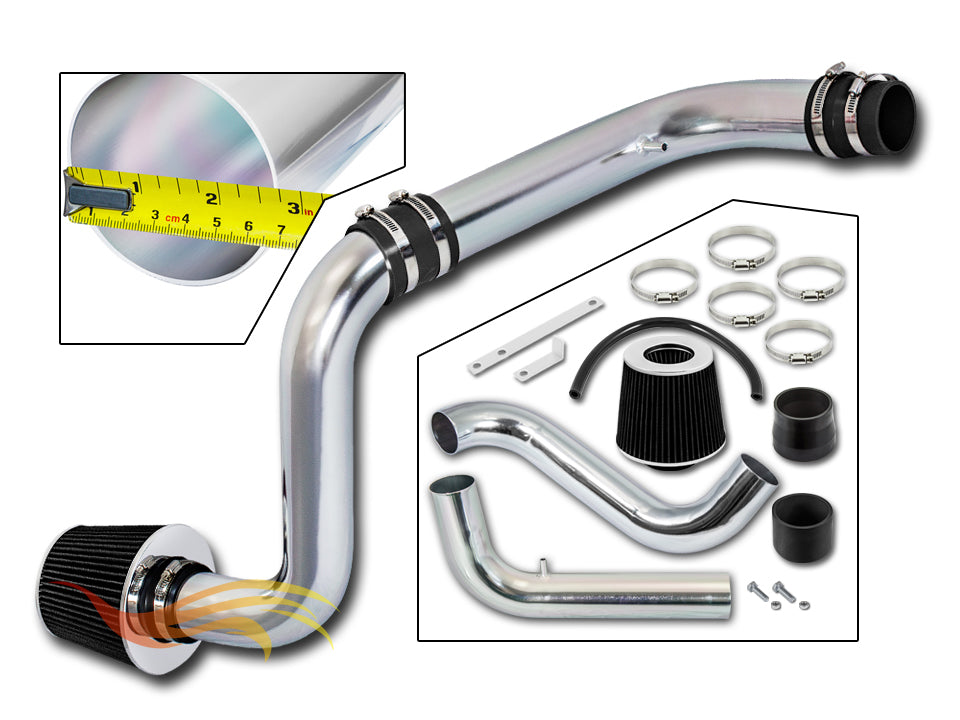 Parts included in the black CI-AC-02 cold air intake kit for 1994-2001 Acura Integra LS/RS/GS 1.8 – Rtunes Racing