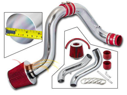 Parts included in the red CI-AC-03 cold air intake kit for 1994-2001 Acura Integra GSR/Type R – Rtunes Racing