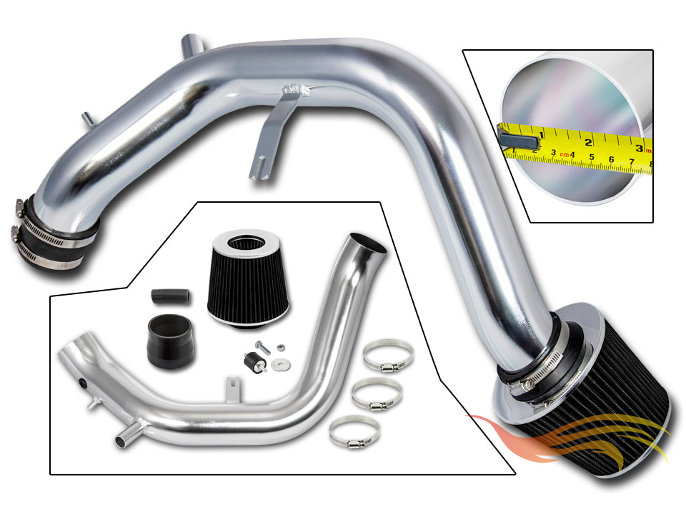 Parts included in the black CI-AC-04 cold air intake kit for 2004-2008 Acura TSX 2.4 – Rtunes Racing