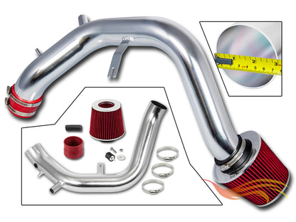 Parts included in the red CI-AC-04 cold air intake kit for 2004-2008 Acura TSX 2.4 – Rtunes Racing