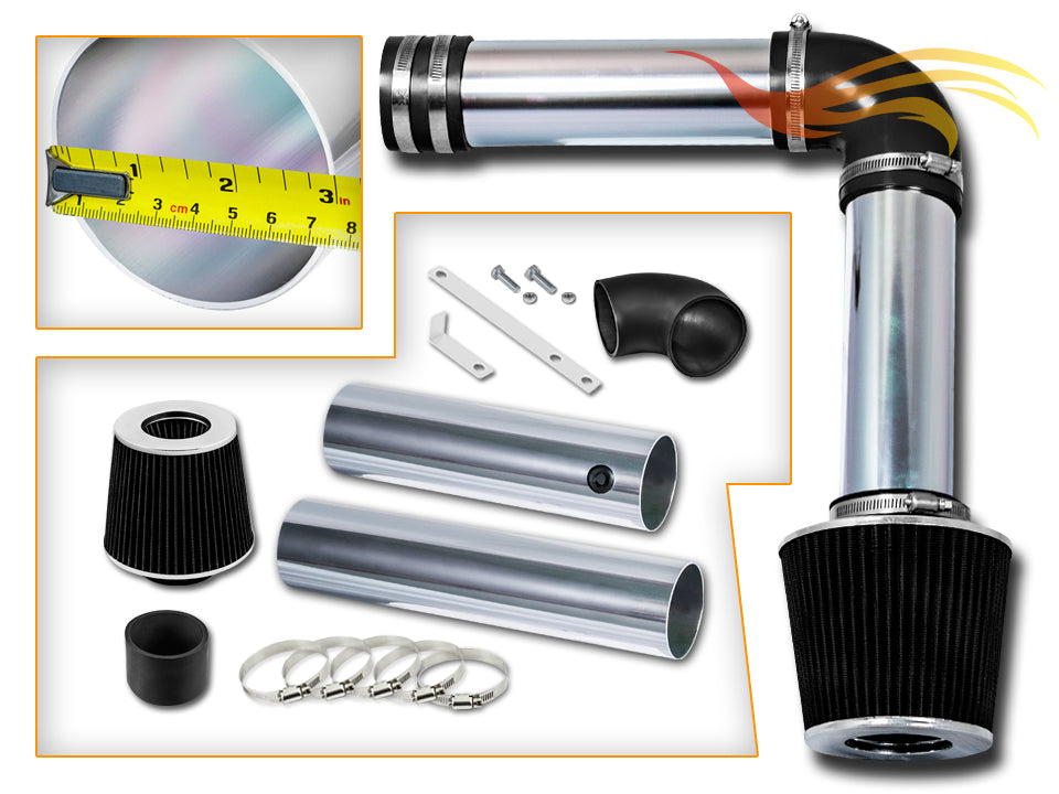 Parts included in the black CI-AC-05 cold air intake kit for 2004-2008 Acura TL, TL Type-S, RL – Rtunes Racing