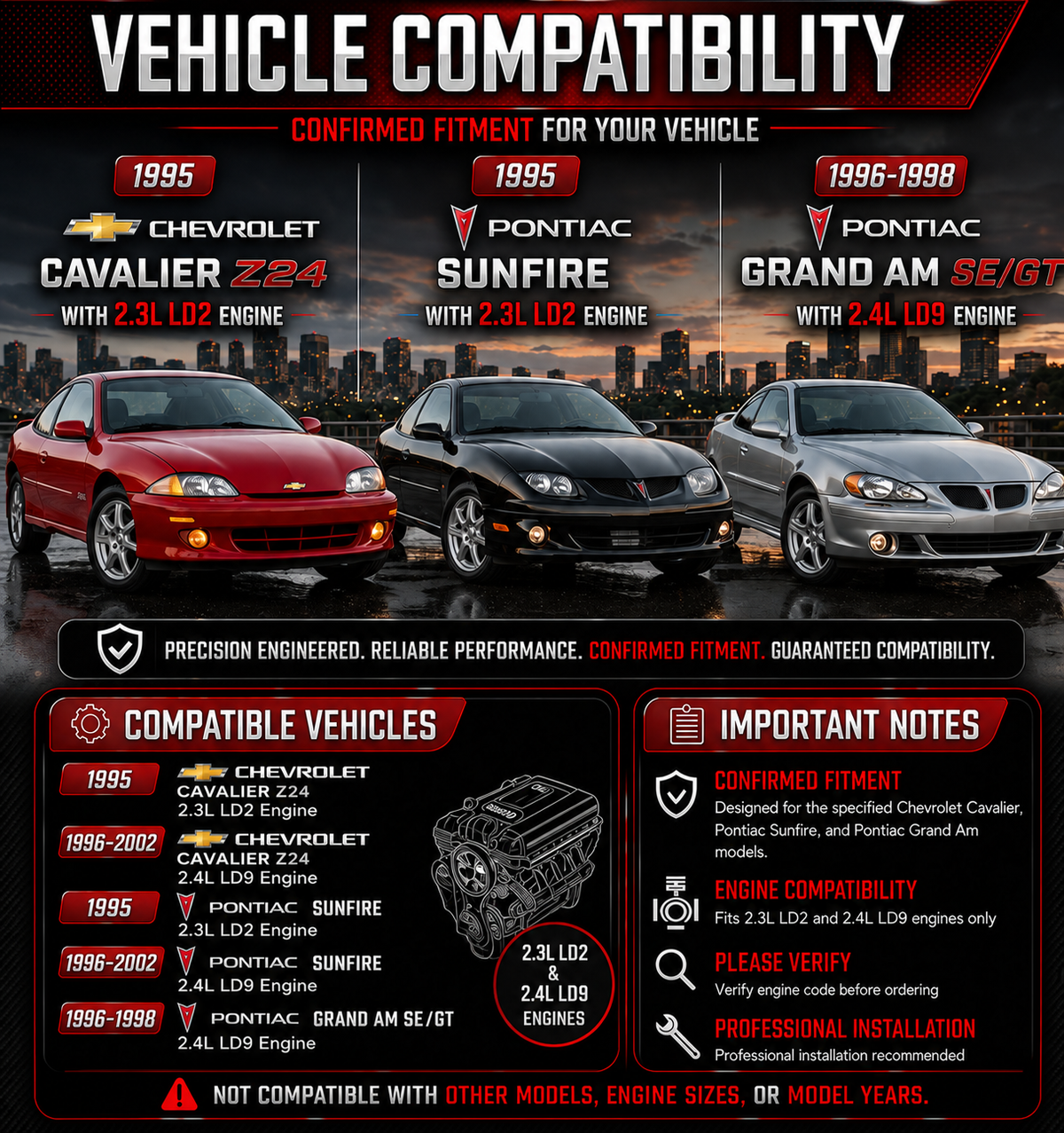 CI-CH-01 vehicle compatibility for Cavalier, Sunfire and Grand Am