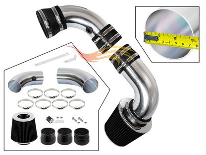 Parts included in the black CI-CH-02 cold air intake kit for 1996-2005 Chevy S10, Blazer, GMC Sonoma, Jimmy 4.3L – Rtunes Racing