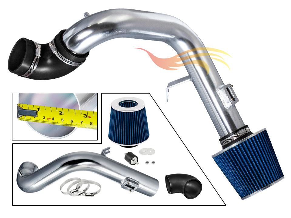 Parts included in the blue CI-CH-03 cold air intake kit for 2005-2007 Chevy Cobalt SS 2.0 – Rtunes Racing