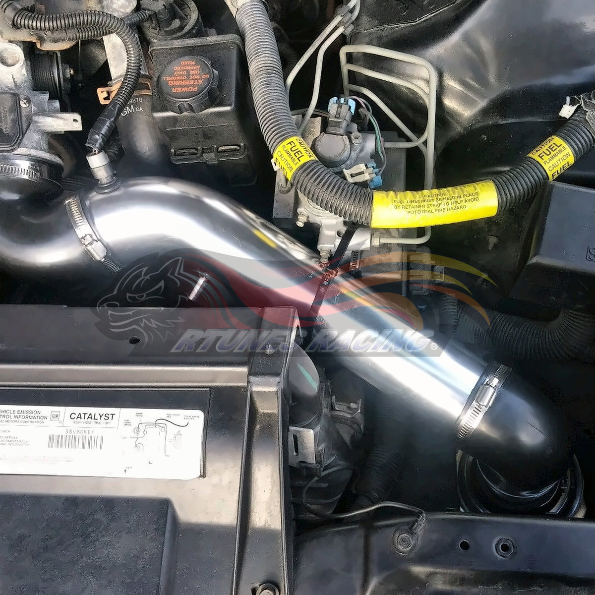 Rtunes Racing CI-CH-04 cold air intake installed in engine bay