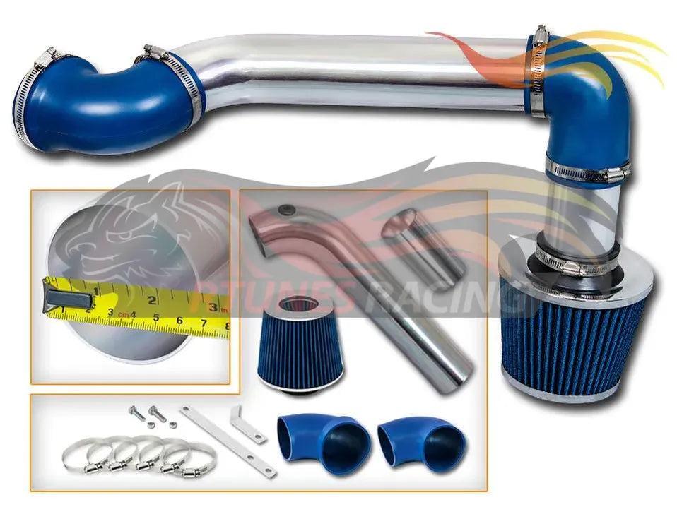 CI-CH-04 Blue polished cold air intake full kit