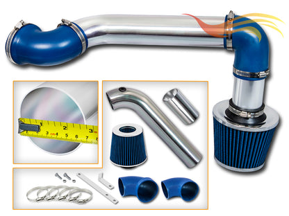 Parts included in the blue CI-CH-04 cold air intake kit for 1995-1997 Chevy Camaro, Pontiac Firebird 3.8L V6 – Rtunes Racing