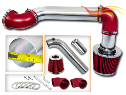 Parts included in the red CI-CH-04 cold air intake kit for 1995-1997 Chevy Camaro, Pontiac Firebird 3.8L V6 – Rtunes Racing