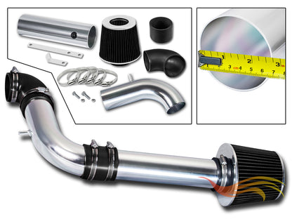 Parts included in the black CI-CH-05 cold air intake kit for 1997-2003 Chevy S10, GMC Sonoma 2.2L – Rtunes Racing