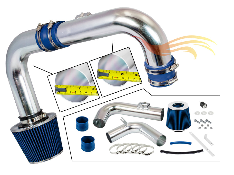 Parts included in the blue CI-CH-09 cold air intake kit for 2011-2015 Chevy Cruze 1.4L Turbo – Rtunes Racing