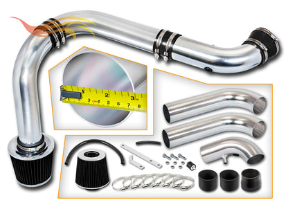 Parts included in the black CI-DG-06 cold air intake kit for 2002-2010 Ram 1500 3.7L V6 /4.7L V8 – Rtunes Racing