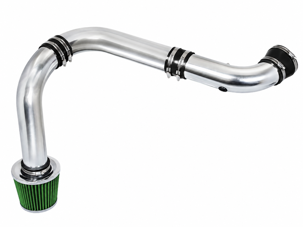 Cold air intake kit for 2002-2010 Dodge Ram 1500 3.7L/4.7L, green with polished pipe – Rtunes Racing CI-DG-06