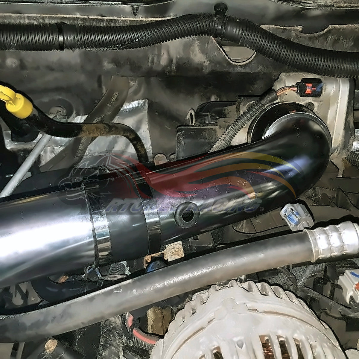 Rtunes Racing CI-DG-07 cold air intake installed in engine bay