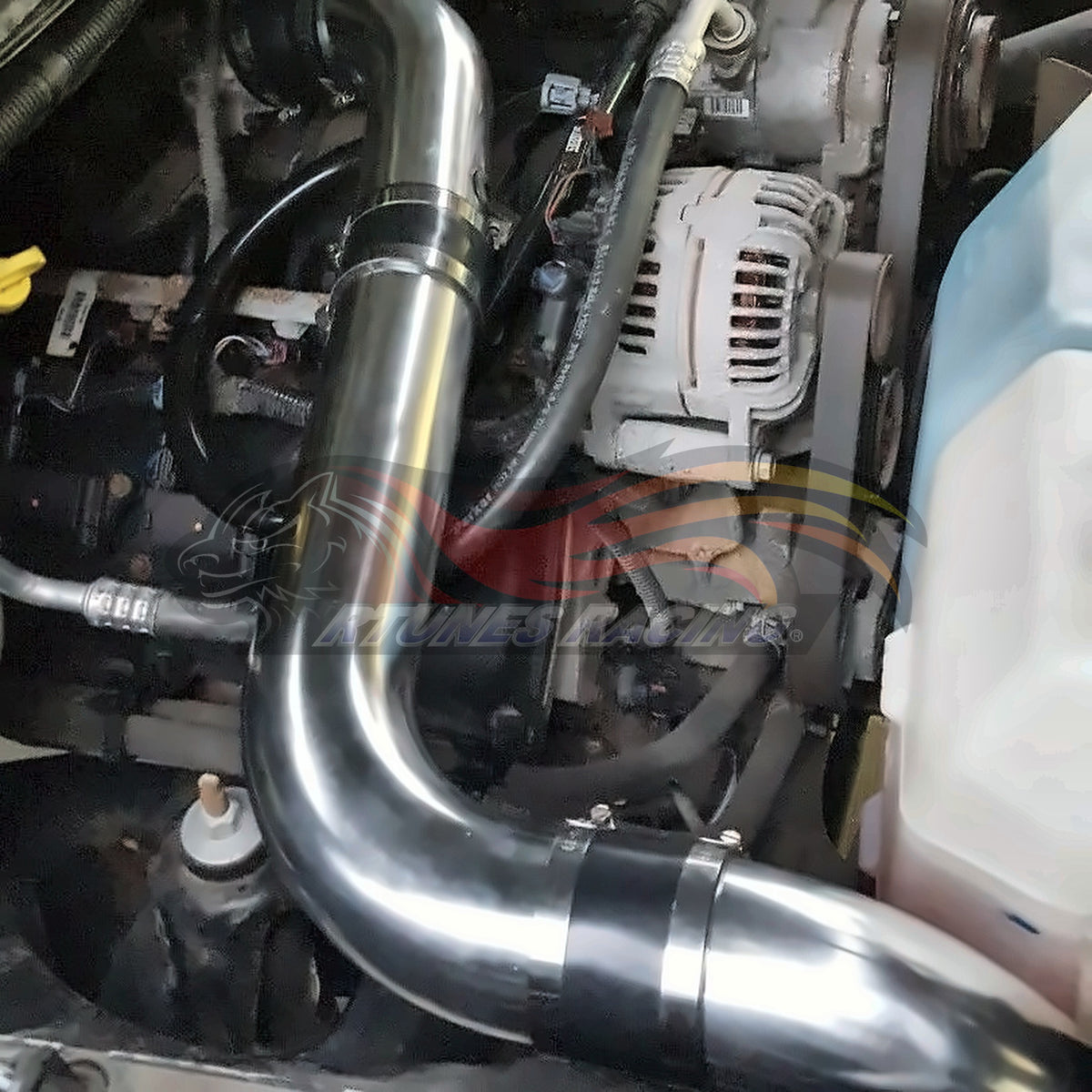 Rtunes Racing CI-DG-07 cold air intake installed in engine bay