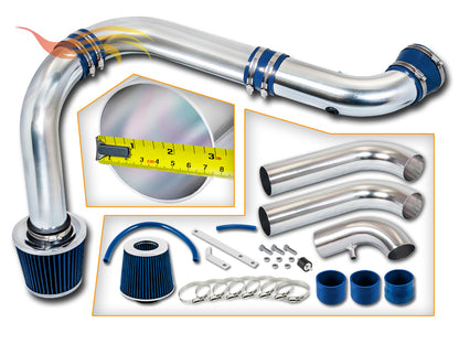 Parts included in the blue CI-DG-07 cold air intake kit for 2003-2008 Ram 1500 2500 3500 5.7L V8 – Rtunes Racing