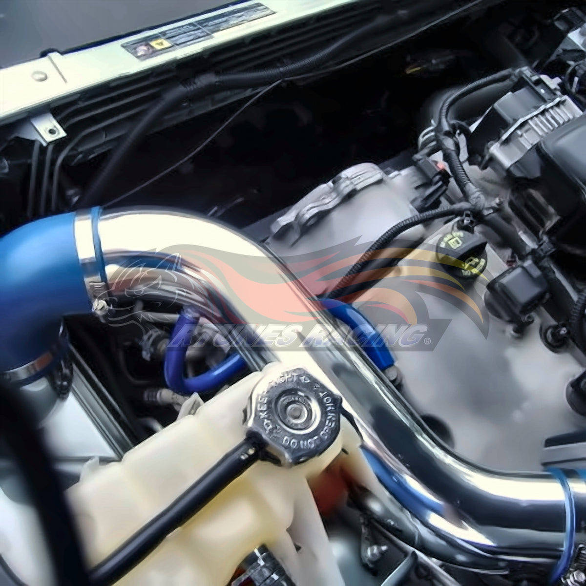 Rtunes Racing CI-DG-09 cold air intake installed in engine bay