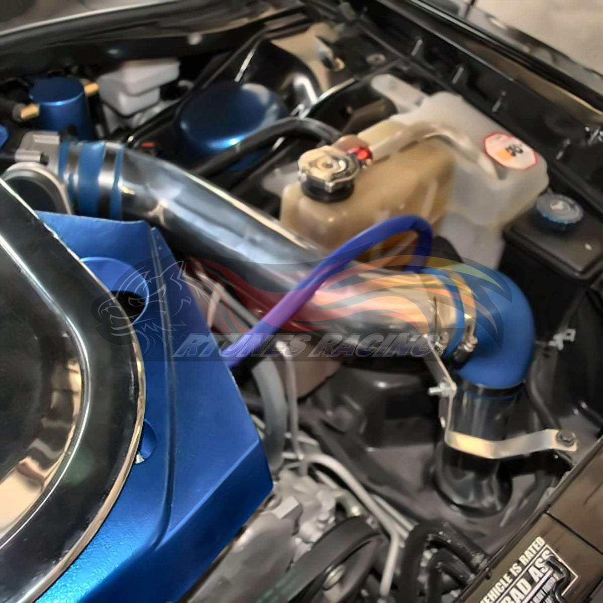 Rtunes Racing CI-DG-09 cold air intake installed in engine bay